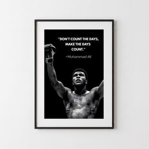 Muhammad Ali Print, Iconic Boxing Quote Poster, Vintage Boxer Wall Art, Boxing Legend Print, Motivational Sports Room Decor, GYM Gift