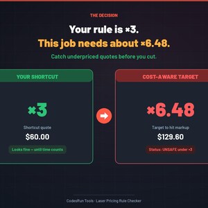 Laser CNC Pricing Rule Checker — Catch Underpriced Quotes Before You Cut image 6