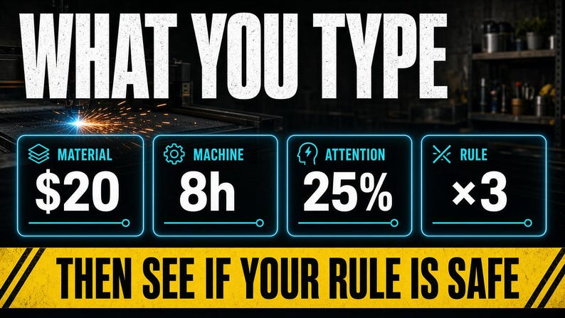 Laser CNC Pricing Rule Checker — Catch Underpriced Quotes Before You Cut image 3