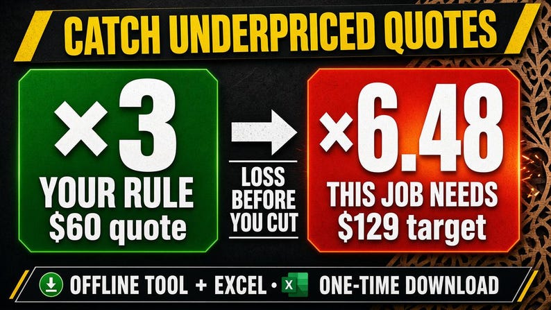 Laser CNC Pricing Rule Checker — Catch Underpriced Quotes Before You Cut image 1