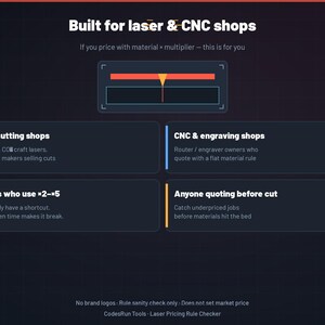 Laser CNC Pricing Rule Checker — Catch Underpriced Quotes Before You Cut image 7