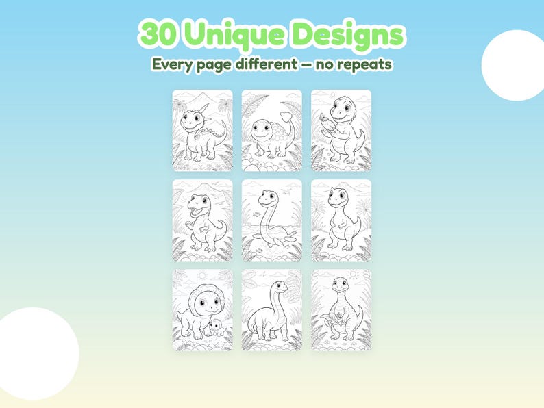 Dinosaur Coloring Pages for Kids, 30 Printable Dino Coloring Sheets ...