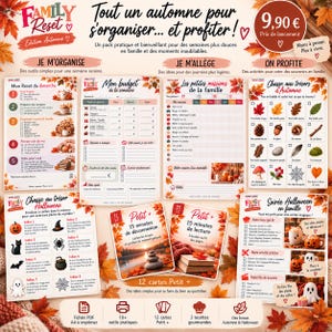 Può includere: Una raccolta di fogli per l'organizzazione familiare e schede attività a tema autunnale da stampare. Il set include pianificatori settimanali, tracker di budget, tabelle delle faccende, cacce al tesoro, guide per Halloween e schede attività.