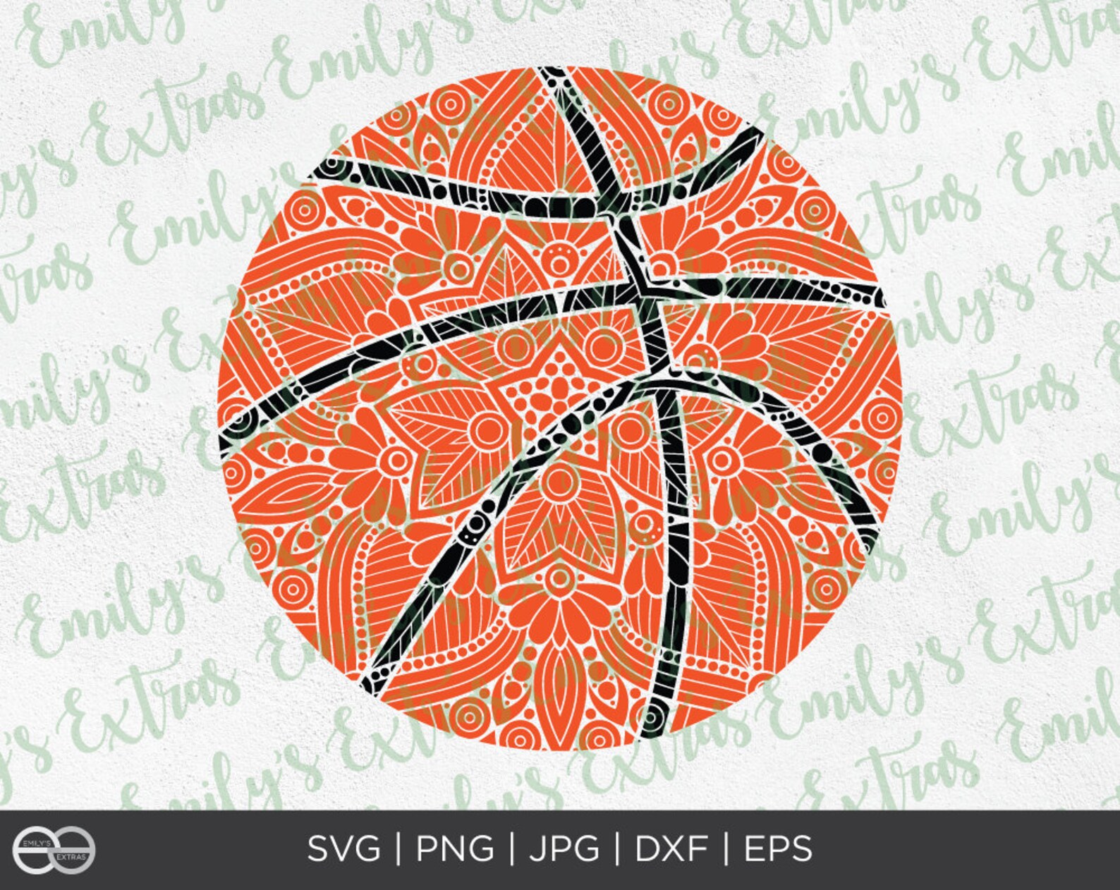 Basketball Mandala File Basketball Zentangle Basketball SVG Etsy