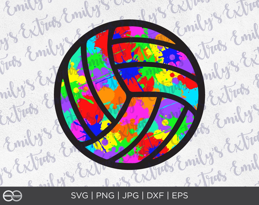 Download Rainbow Paint Splatter Volleyball File Volleyball SVG | Etsy