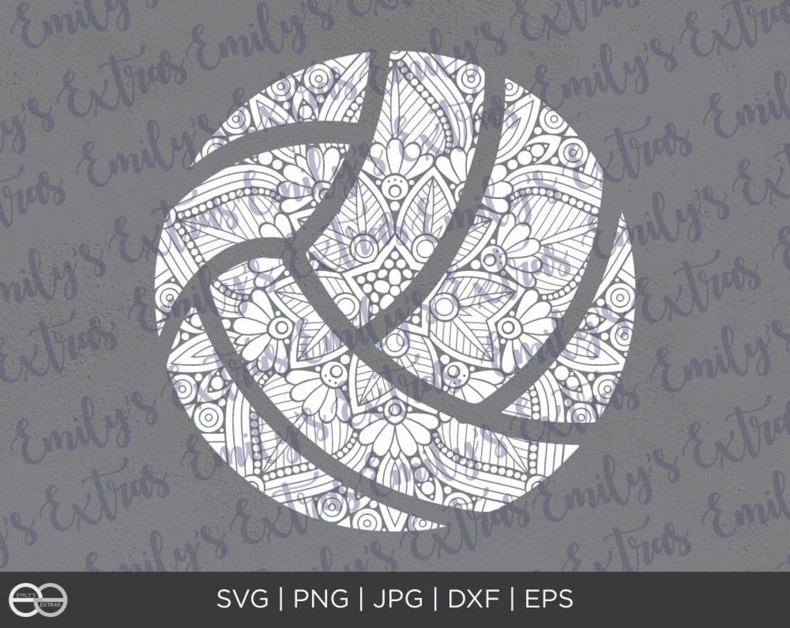 Volleyball Mandala File, Volleyball Zentangle, Volleyball SVG