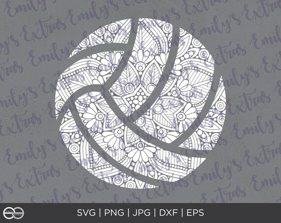 Download Volleyball Mandala File Volleyball Zentangle Volleyball Svg Etsy