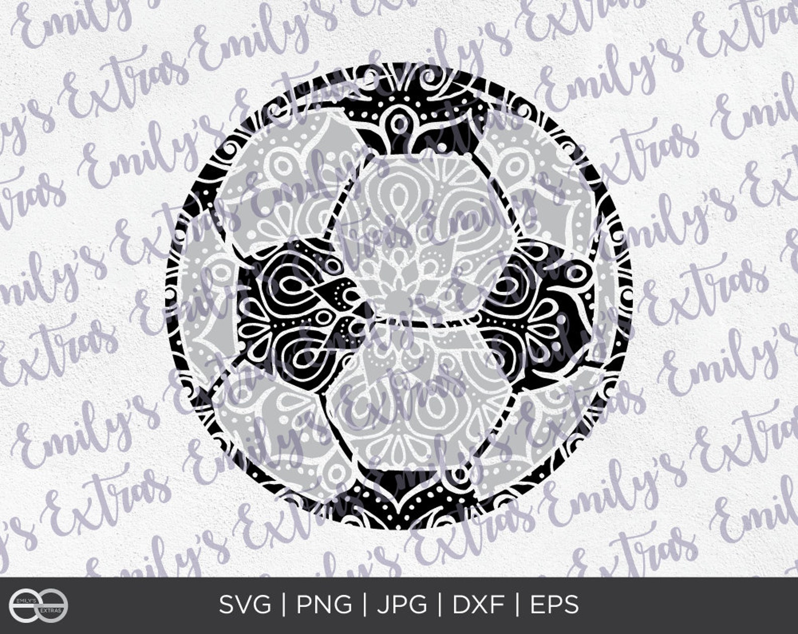 Soccer Mandala File, Soccer Zentangle, Soccer SVG, Silhouette Cut Files