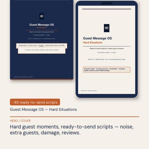 Airbnb/VRBO Host Scripts | 85 Hard Situations Noise Extra Guests Damage Refunds Bad Reviews | Instant PDF