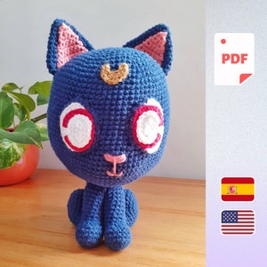 Luna Cat (Sailor Moon) - PDF Amigurumi Pattern - ENG & SPA