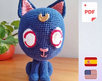 Luna Cat (Sailor Moon) - PDF Amigurumi Pattern - ENG & SPA