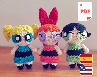Powerpuff Girls - Amigurumi Patterns Set x3 PDF - ENG & SPA