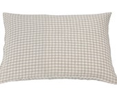 2 KING, QUEEN or SQUARE Linen Pillowcases. Envelope closure, stonewashed certified fabric. Natural, Gingham style checks
