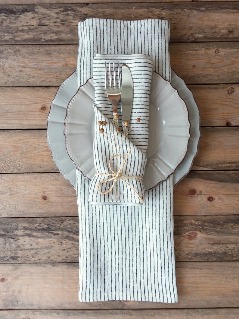 Pinstripe Lime Napkins (set of 4)