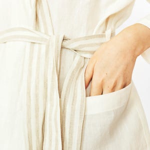 LINEN BATHROBE off white bathrobe linen kimono robe linen bathrobe linen kimono robe linen unisex robe leinen bademantel image 5