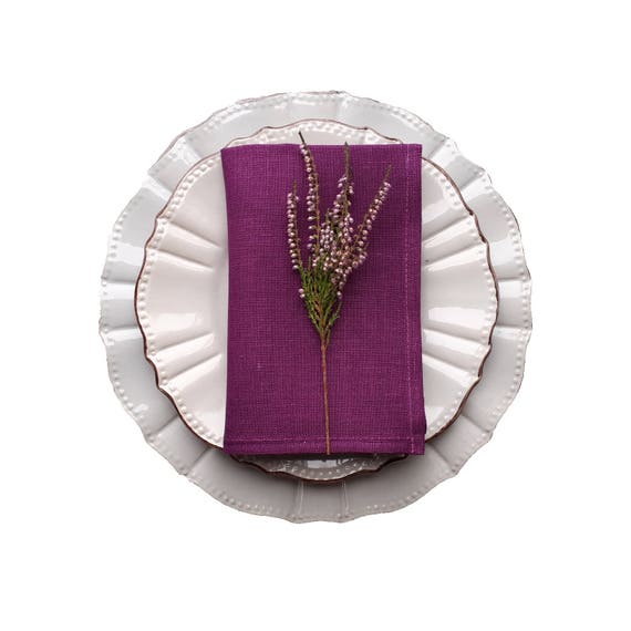 Items similar to Purple linen napkins purple napkins set purple