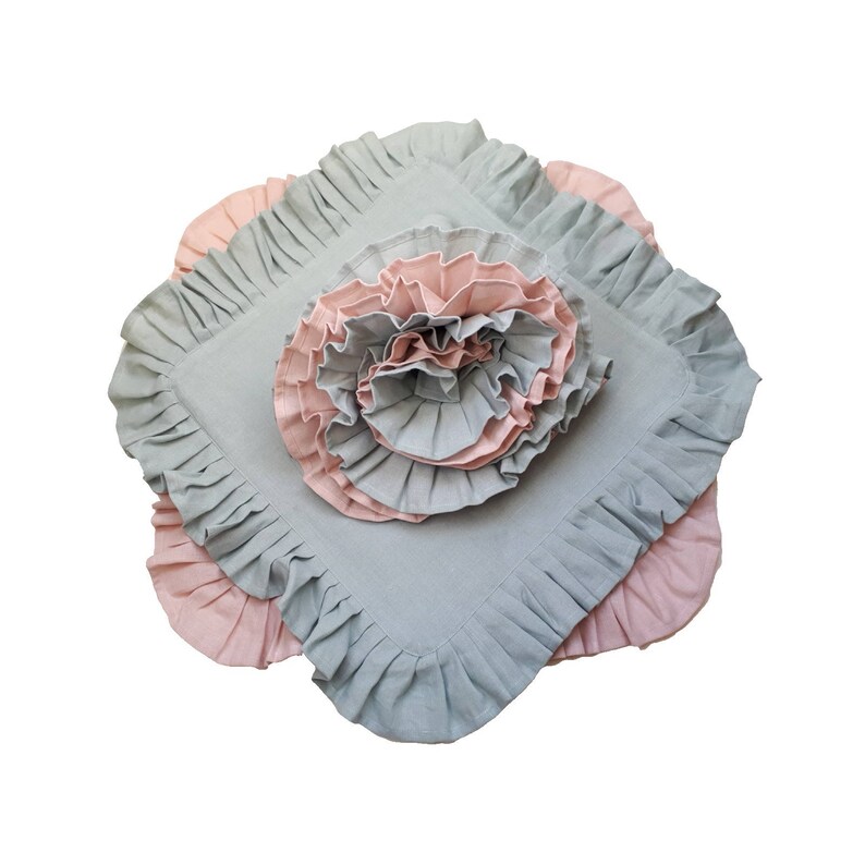 Ruffled pillow case light pink pillow pudra rose bedding Etsy