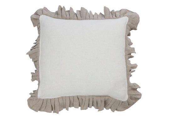 Ruffled Pillowcase linen ruffle pillowcase rustic pillow | Etsy