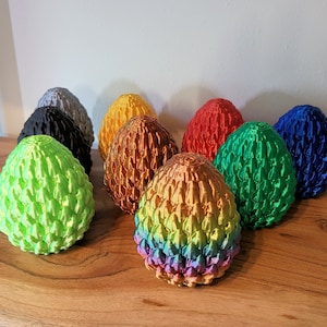 3D Printed Silk Filament Dragon Egg, Hex3D Fantasy Decor (4.5 inches)