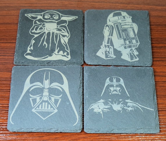 Star Wars Stone Coasters Jedi Mandalorian Boba Fett - 17 Design