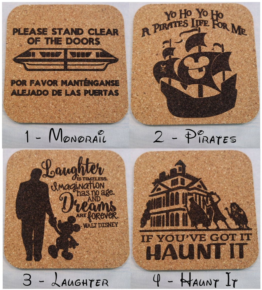 Custom Disney Coasters for Drinks, Unique Gift New Apartment Essentials