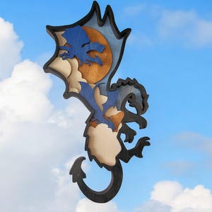 Enchanting Multilayered Dragon Art - Wooden Sky Dragons Wall Decor