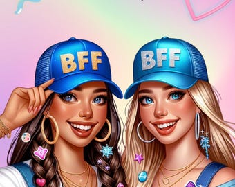 Me & My Bestie Friendship Journal, 210 Page BFF Memory Book (Digital Download)