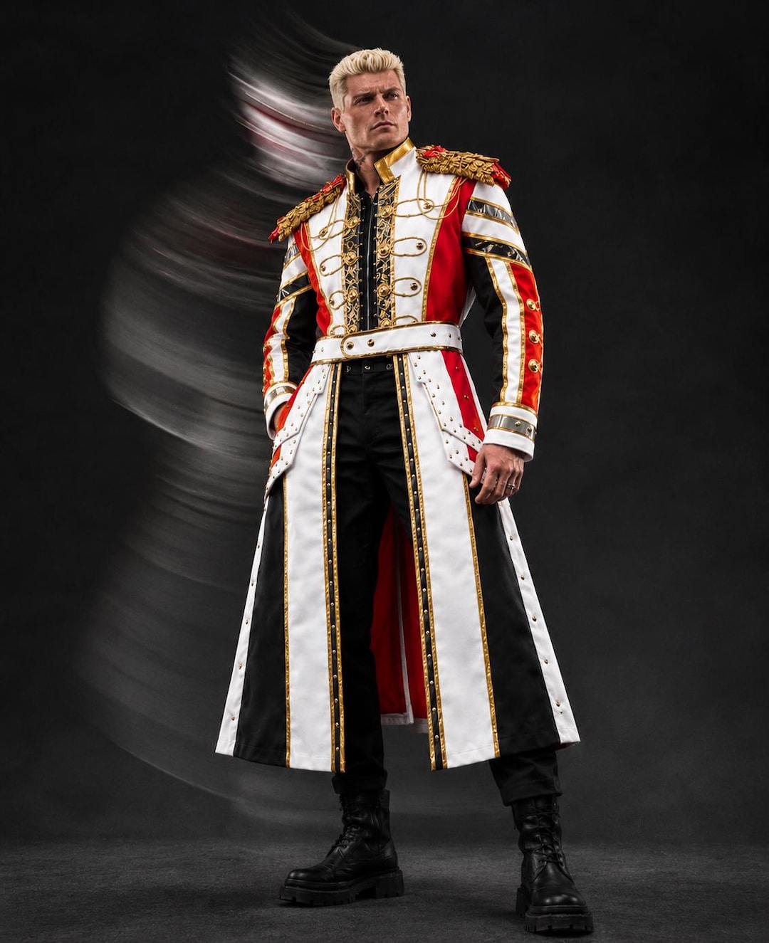 Cody Rhodes American Nightmare Coat, Men’s Wrestling Costume, White Red ...