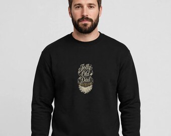 Jolly Old Dad Sweatshirt, Funny Vintage Christmas Dad Crewneck, Santa Belt Christmas Gift for Dad, Retro Holiday Sweatshirt