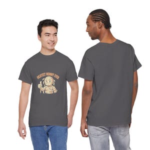 Okayest Mummy Ever Shirt, Funny Dad Halloween Tee, Mummy Dad Pun Father Gift, Spooky Season T-Shirt image 3