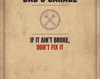 Funny Dad Garage Wall Art Set of 5, Printable Man Cave Decor, Blue Collar Dad Gift, Father's Day Gift for Dad, Instant Download