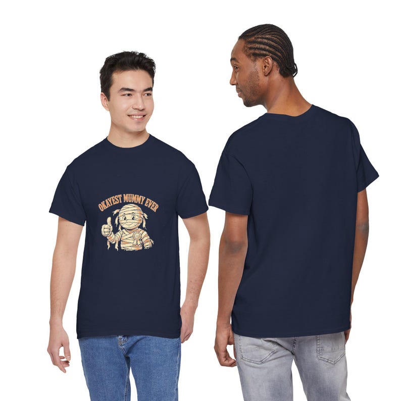 Okayest Mummy Ever Shirt, Funny Dad Halloween Tee, Mummy Dad Pun Father Gift, Spooky Season T-Shirt image 4