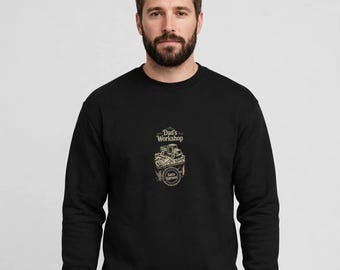 Dad's Workshop Sweatshirt, Santa Approved Christmas Dad Crewneck, Woodworking Tools Christmas Gift for Dad, Handyman Holiday Shirt