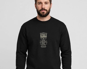 12 Days of Dadmas Sweatshirt, Funny Christmas Carol Dad Crewneck, 12 Days of Christmas Parody Christmas Gift for Dad, Holiday Shirt