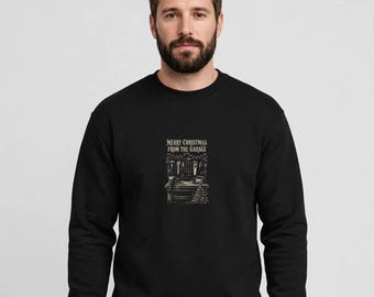 Merry Christmas from the Garage Sweatshirt, Funny Mechanic Dad Christmas Crewneck, Vintage Workbench Holiday Gift for Dad, Tools Dad Shirt