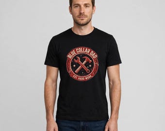 Blue Collar Dad Shirt, Distressed Vintage Dad T-Shirt, Working Class Father Gift, Mechanic Dad Tee Father's Day