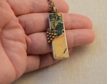 Ceramic Necklace, A Little Bit Of Italy, Ceramic Handmade Pendant