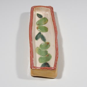 Olive Dish, Condiment Tray, Handmade Pottery, Hand Painted