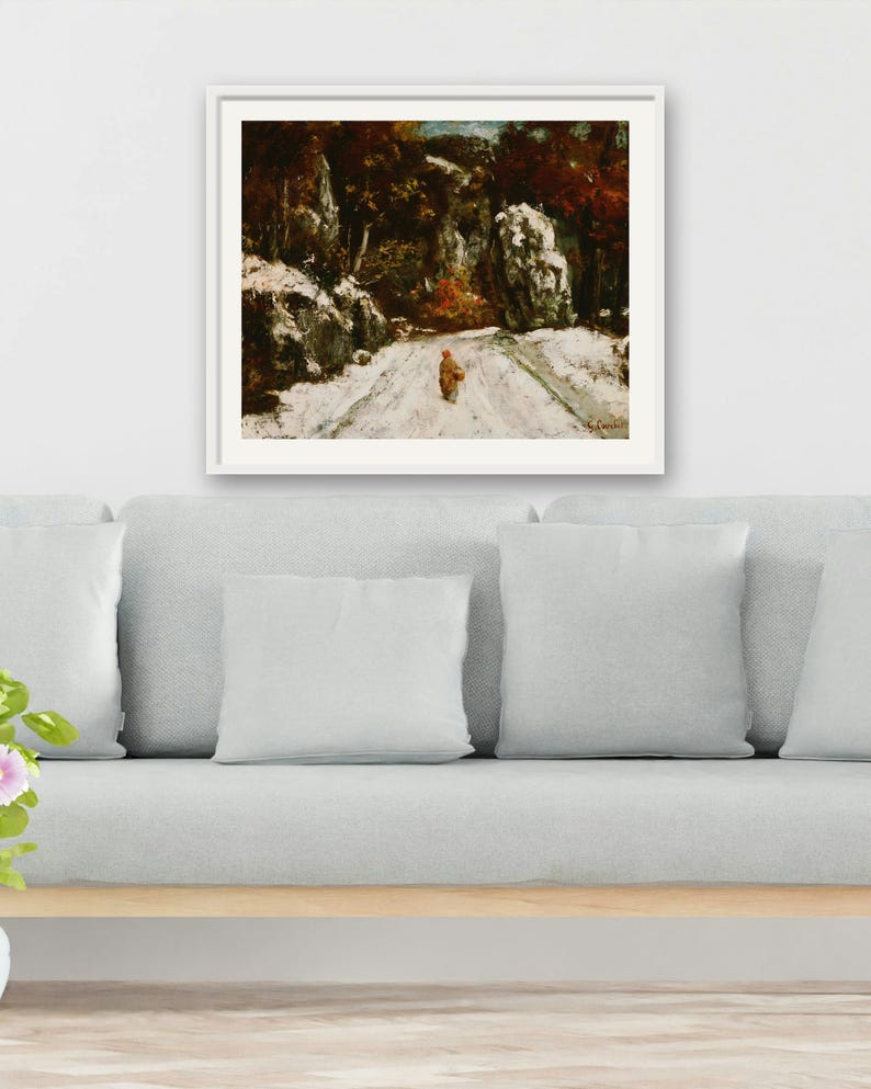 Vintage Winter Landscape Print Set of 3, Snowy Oil Paintings, Rustic ...