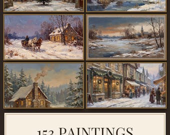 Frame TV Art Bundle All Season 4K, 153 Vintage Oil Painting Screensavers