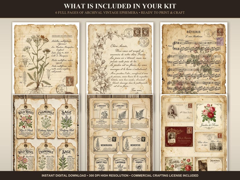 Versailles Palace Gilded French Damask Journal Kit, 50 Printable Damask Pages, P - photo 2