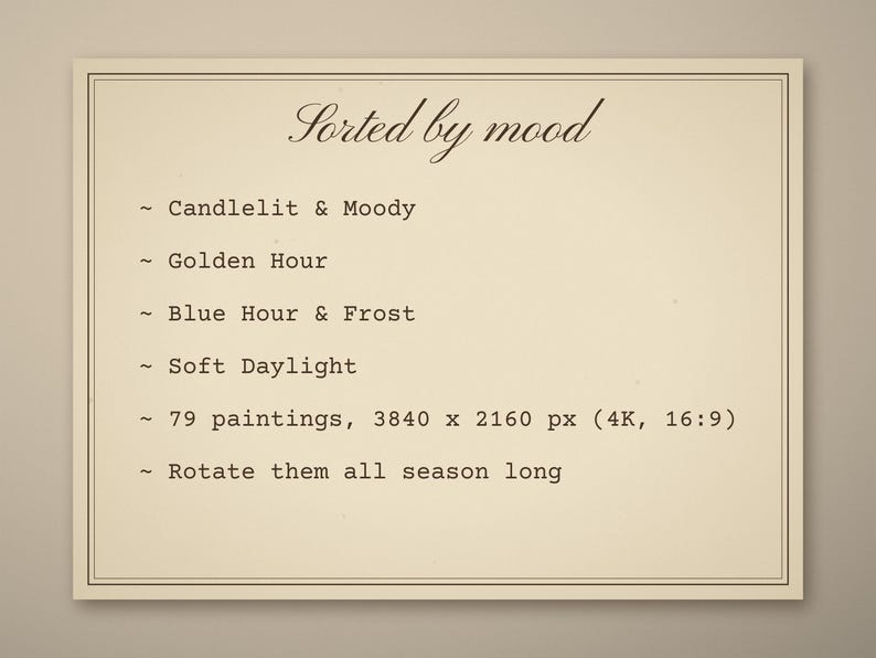 fall frame tv art bundle - photo 8 of the listing: Fall Frame TV Art Bundle 4K, 79 Vintage Oil Paintings, Moody Autumn TV Art