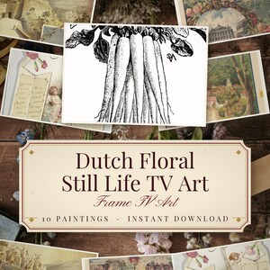 Dutch Flower Still Life Frame TV Art, 10 4K Moody Floral Oil Paintings, Smart TV - photo 1