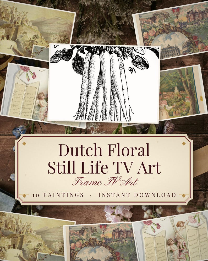 Dutch Flower Still Life Frame TV Art, 10 4K Moody Floral Oil Paintings, Smart TV - photo 1