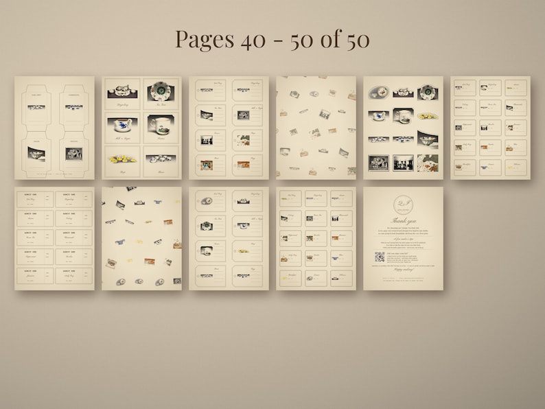 Vintage Tea Party Digital Junk Journal Kit, Printable Pages, Ephemera ...