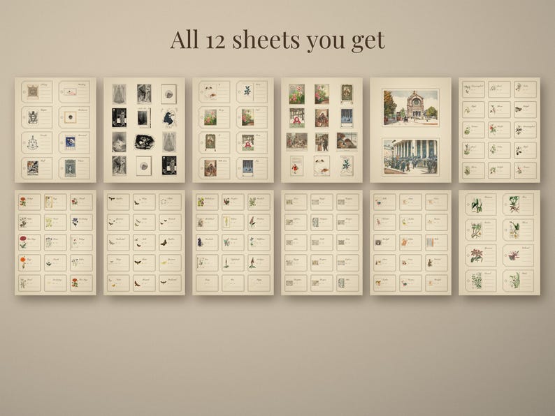Victorian Apothecary Labels Pack, 12 Sheets Printable Tincture Jar Ephemera, Poi - photo 2