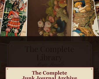 Junk Journal Commercial License Bundle, 29 Kit Printable Archive, Sell What You Make