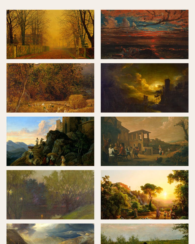 fall frame tv art bundle - photo 2 of the listing: Fall Frame TV Art Bundle 4K, 79 Vintage Oil Paintings, Moody Autumn TV Art