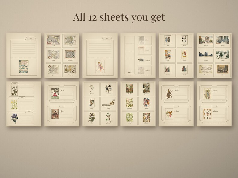 Interactive Trifold Folio Base Kit, 12 Printable Folio Templates, Junk Journal P - photo 2