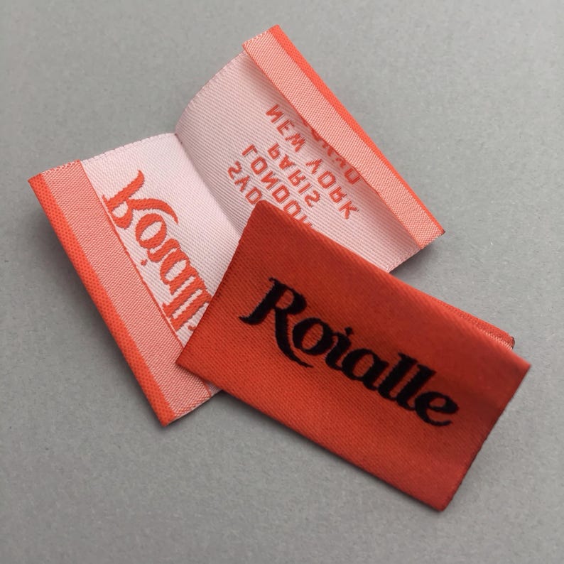 Custom Woven Damask Clothing Labels, Personalized Garment Tags (folded ...